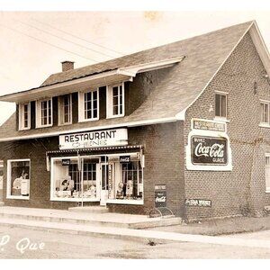 C.1930 RPPC Restaurant Chene Oka Quebec Coca Cola Advertisements Postcard F6G